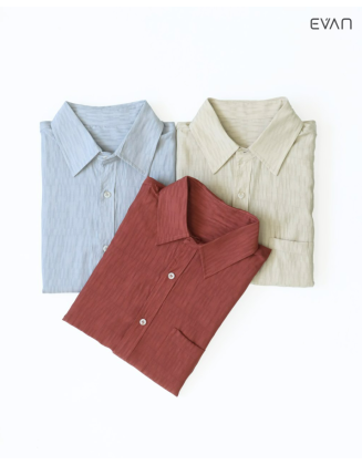 Textured Short Sleeve Button-Up Shirt