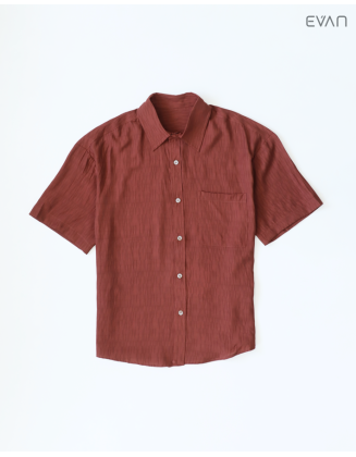 Textured Short Sleeve Button-Up Shirt