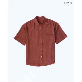 Textured Short Sleeve Button-Up Shirt