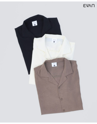 Subtle Pattern Camp Collar Shirt